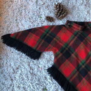 VINTAGE wool zip up fringe jacket XS